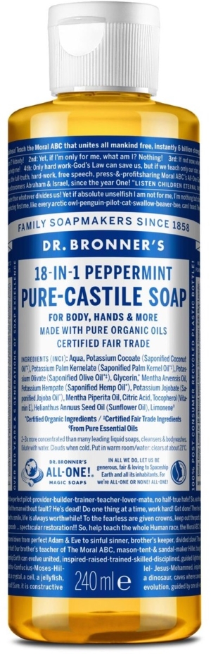 Dr. Bronner's Peppermint Pure Castile Liquid Soap 240 ml