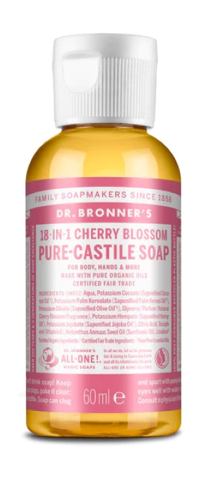 Dr. Bronner's Cherry Blossom Pure Castile Liquid Soap 60 ml