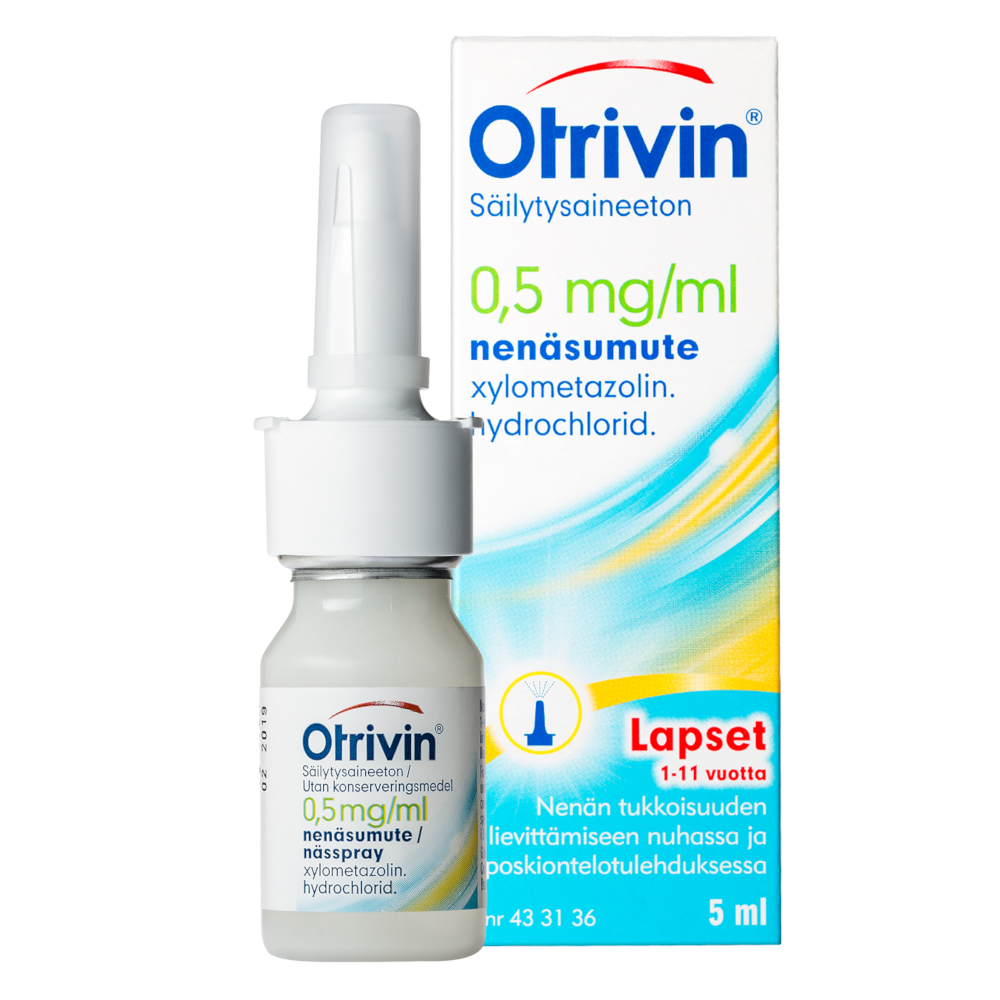 OTRIVIN SÄILYTYSAINEETON 0,5 mg/ml 5 ml nenäsumute, liuos