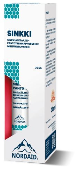 Nordaid Sinkkiasetaatti-pantoteenihapposuihke 30 ml