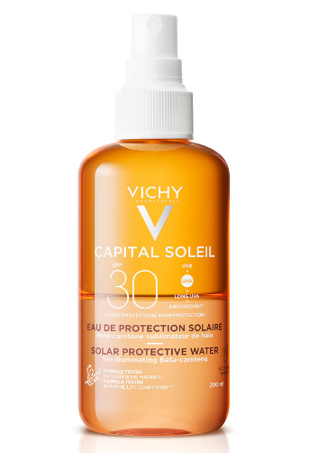 Vichy Capital Soleil Aurinkosuojavesi edistää ihon päivettymistä SPF30 200ml