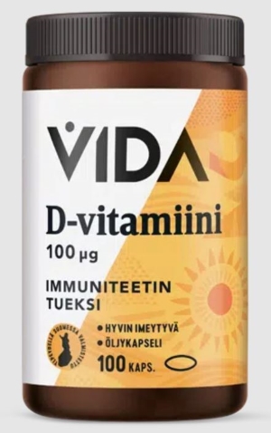 Vida D-vitamiini 100µg 100 kaps