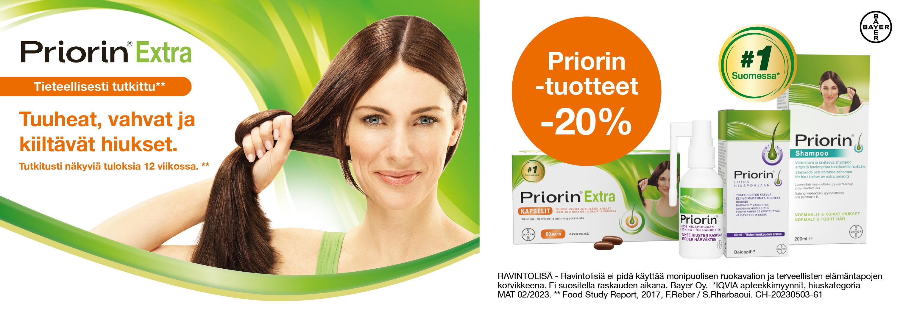 Priorin -tuotteet -20% toukokuun ajan!