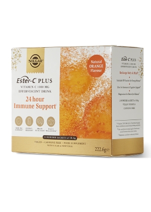 Solgar Ester-C® Plus jauhe (sis. C- ja B-vitamiineja, sinkkiä, elektrolyyttejä), 21 ps.