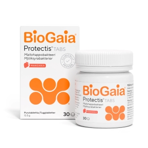 BioGaia Tabs Mansikka maitohappobakteerivalmiste 30 tablettia
