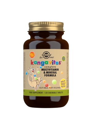 Solgar Kangavites® Tropical Punch (lapsille, hedelmänmakuinen), 120 tabl.