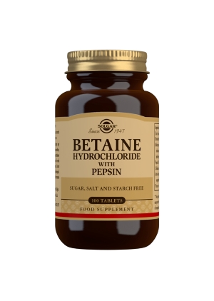 Solgar Betaiinihydrokloridi + pepsiini, 100 tabl.