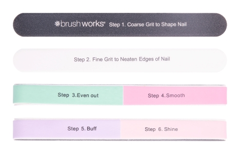 Brushworks 6 Sided Nail File Shape & Shine kynsiviila