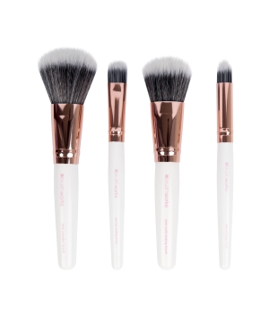 Brushworks Travel Set White & Gold matkakokoinen meikkisivellinsetti 4 kpl