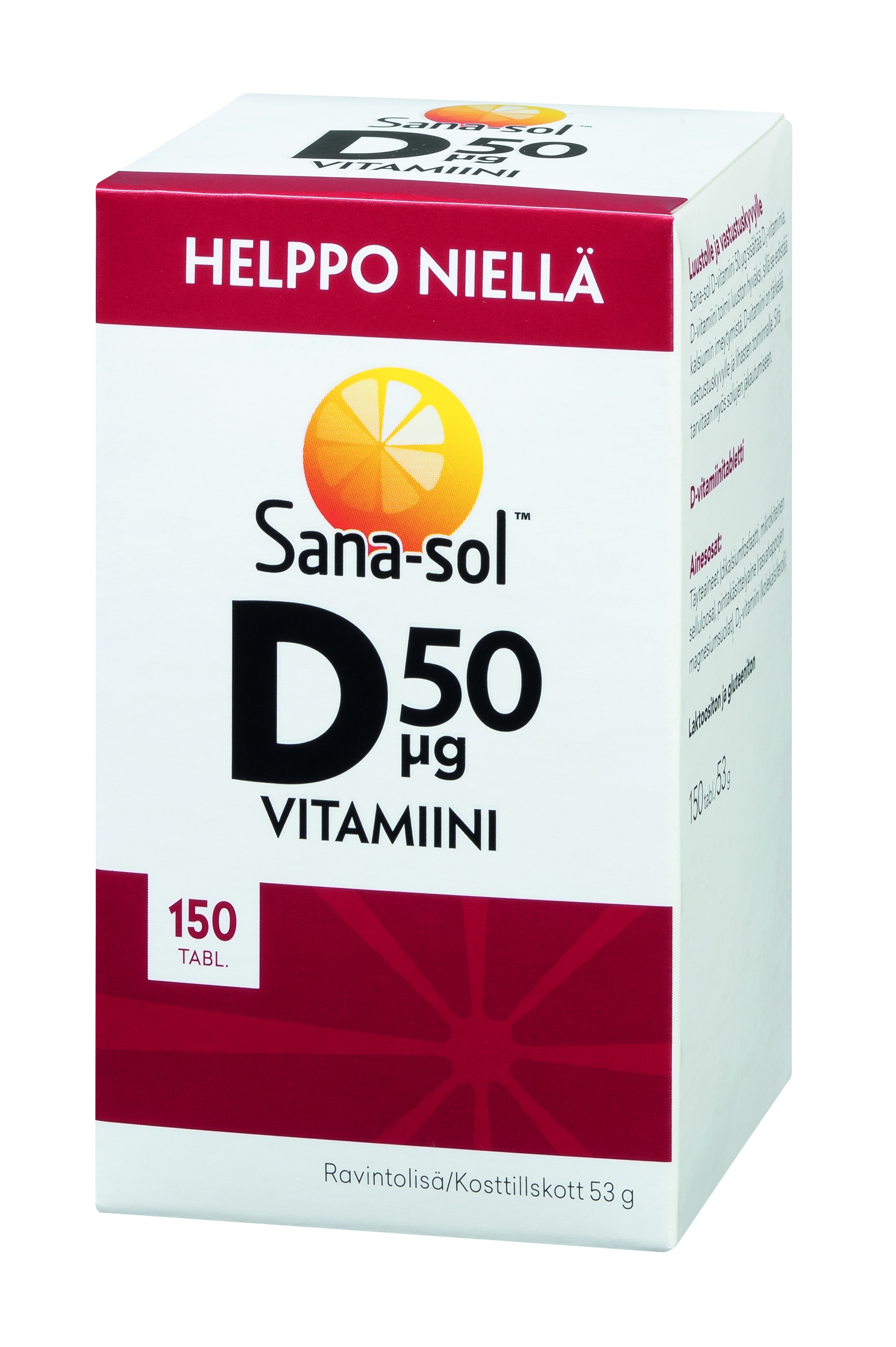 Sana-sol D-vitamiini 50μg, 150 tabl
