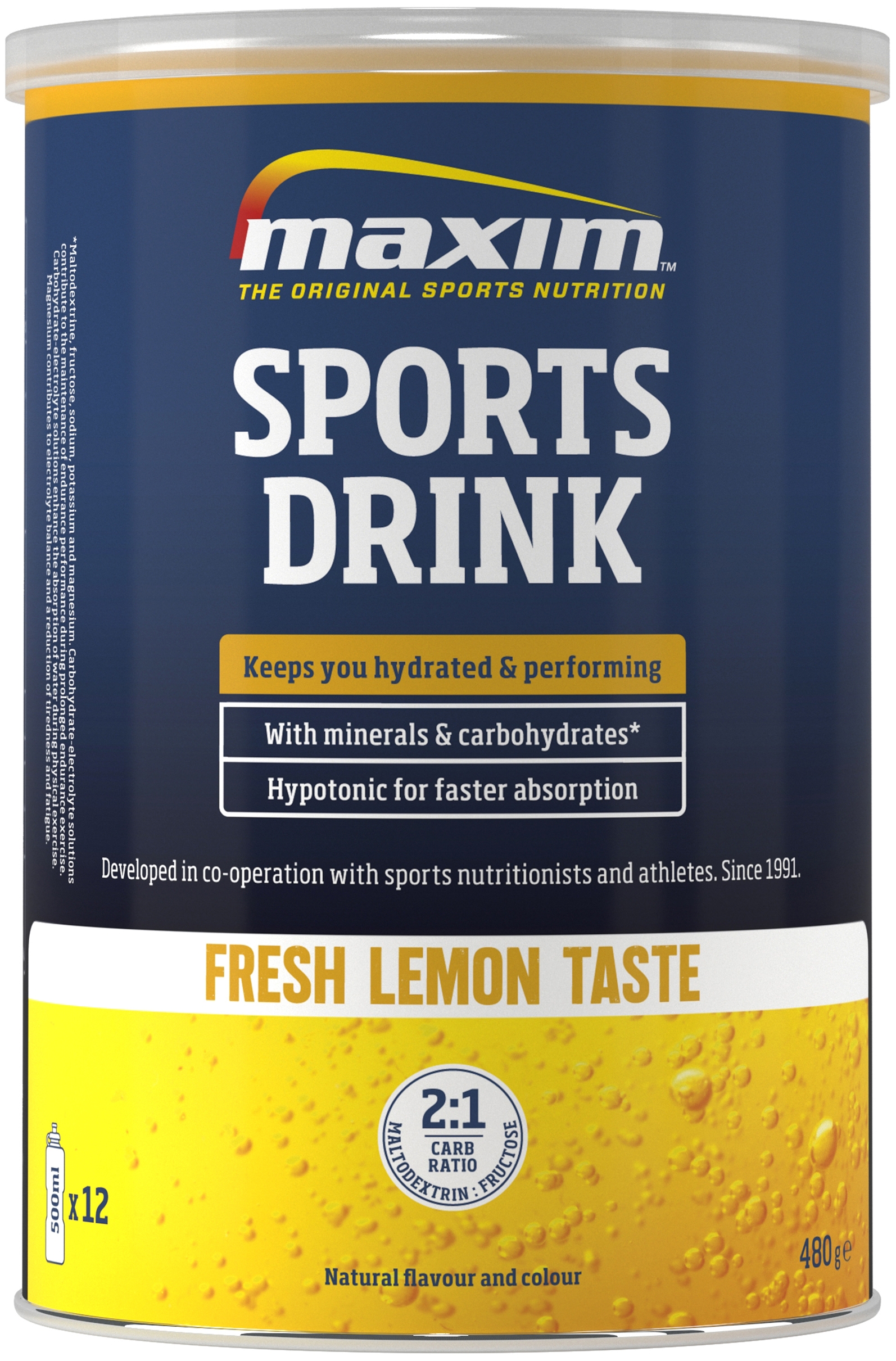 Maxim Sports Drink Fresh Lemon urheilujuomajauhe, 480 g