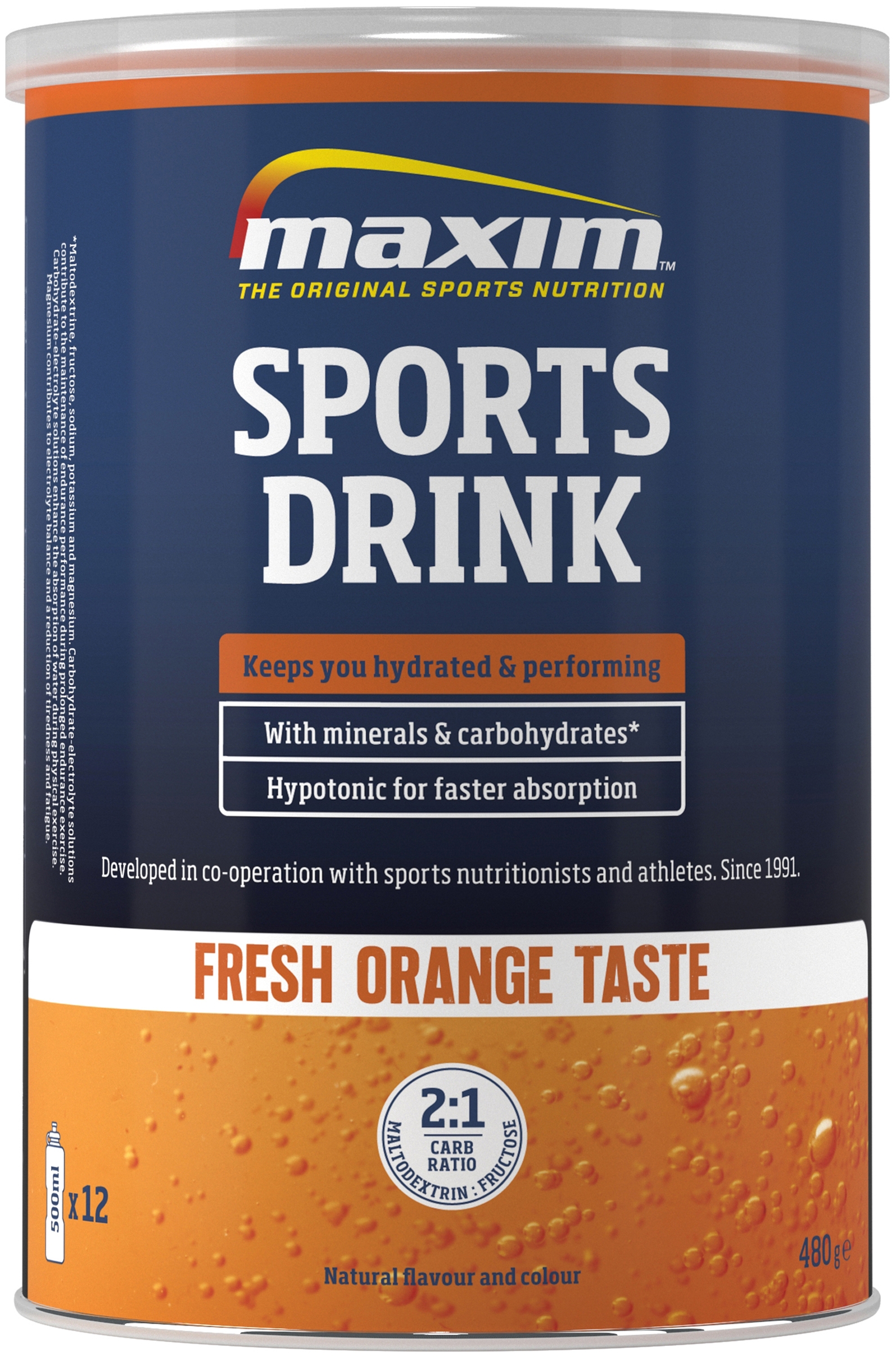 Maxim Sports Drink Fresh Orange urheilujuomajauhe, 480 g