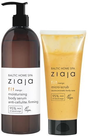Ziaja Baltic Home Spa Fit kosteuttava vartaloseerumi 400 ml + mikrokuorinta 190 ml
