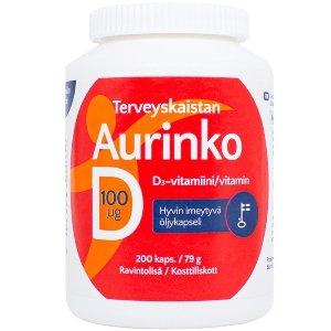 Terveyskaistan Aurinko D 100 µg, 200 kaps