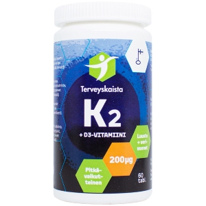 Terveyskaistan K2 Pitkävaikutteinen K2+D3, 60 tabl