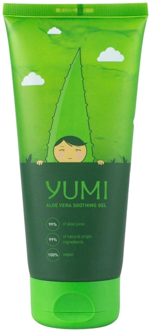 Yumi 99 % aloe vera -geeli vartalolle, kasvoille ja hiuksille 200ml
