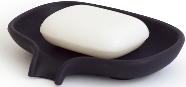 Bosign Silicone Soap Saver Dish with Draining Spout Black