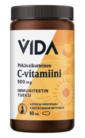 PT Vida C-vitamiini 500mg pitkävaikutteinen 90tabl