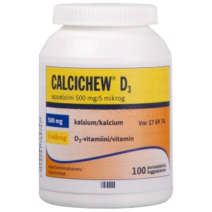 CALCICHEW D3 APPELSIINI 500 mg/5 mikrog 100 kpl purutabl