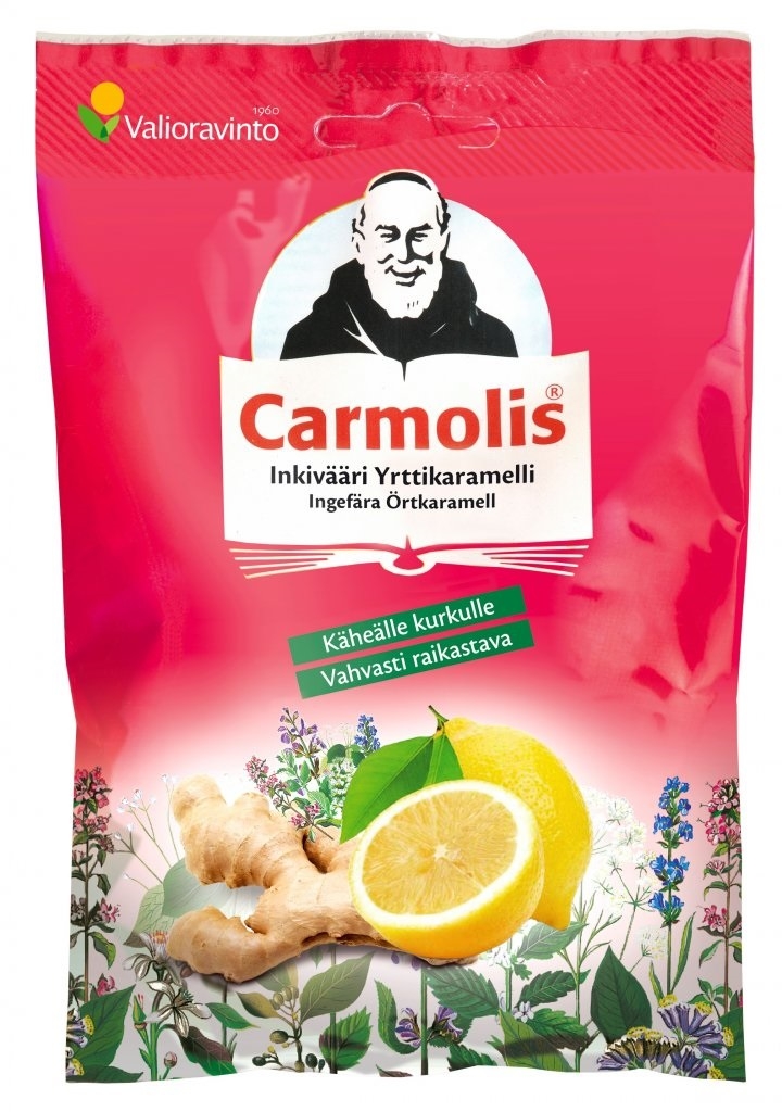 Carmolis Inkivääri Kurkkukaramelli 75 g