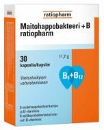 Maitohappobakteeri + B ratiopharm 30 kapselia