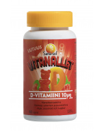 Sana-sol Vitanallet D-vitamiini 10µg mansikka/vadelma, 60 kpl 