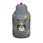 Medrull Hot Water Bottle kuumavesipullo neulepäällysteellä Pöllö 1,7L