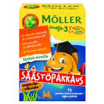 Möller Omega-3 Pikkukalat hedelmänmakuinen säästöpakkaus, 72 kpl