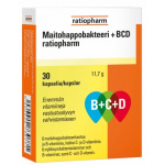 Maitohappobakteeri + BCD ratiopharm 30 kapselia