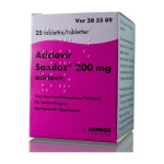 ACICLOVIR SANDOZ 200 mg 25 kpl tabl