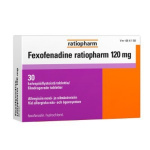 FEXOFENADINE RATIOPHARM 120 mg 30 fol tabl, kalvopääll