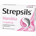 STREPSILS MANSIKKA 1,2/0,6 mg 24  imeskelytablettia