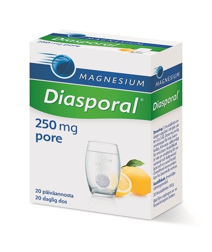 Diasporal Magnesium 250 mg pore, 20 poretabl.