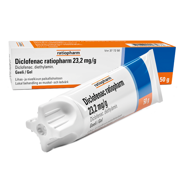 DICLOFENAC RATIOPHARM 23,2 mg/g 50 g geeli