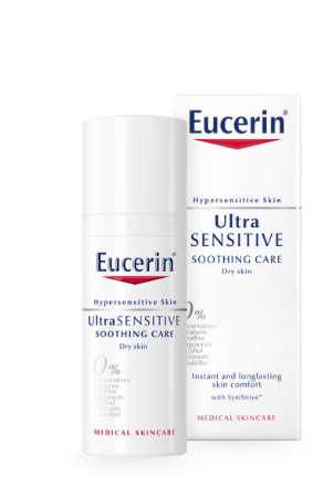 Eucerin UltraSENSITIVE Soothing Care Dry skin hoitovoide kuivalle iholle pumppupullo 50 ml
