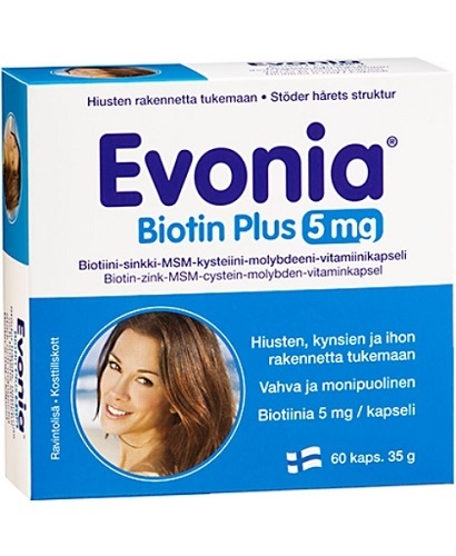 Evonia Biotin Plus 5 mg, 60 kaps.