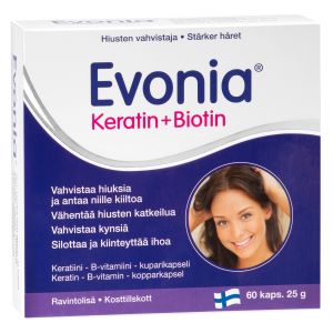 Evonia Keratin + biotin,  60 kaps