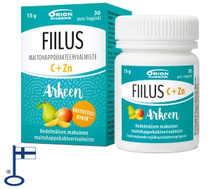 Fiilus arkeen C+Zn hedelmäinen 30 purutabl