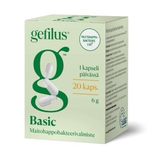 Gefilus Basic maitohappobakteerivalmiste, 20 kaps