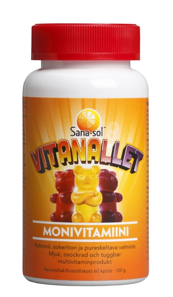 Sana-sol Vitanallet monivitamiini, 60 kpl