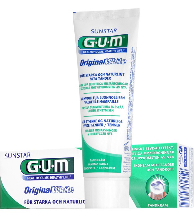 GUM Original White hammastahna, 75 ml