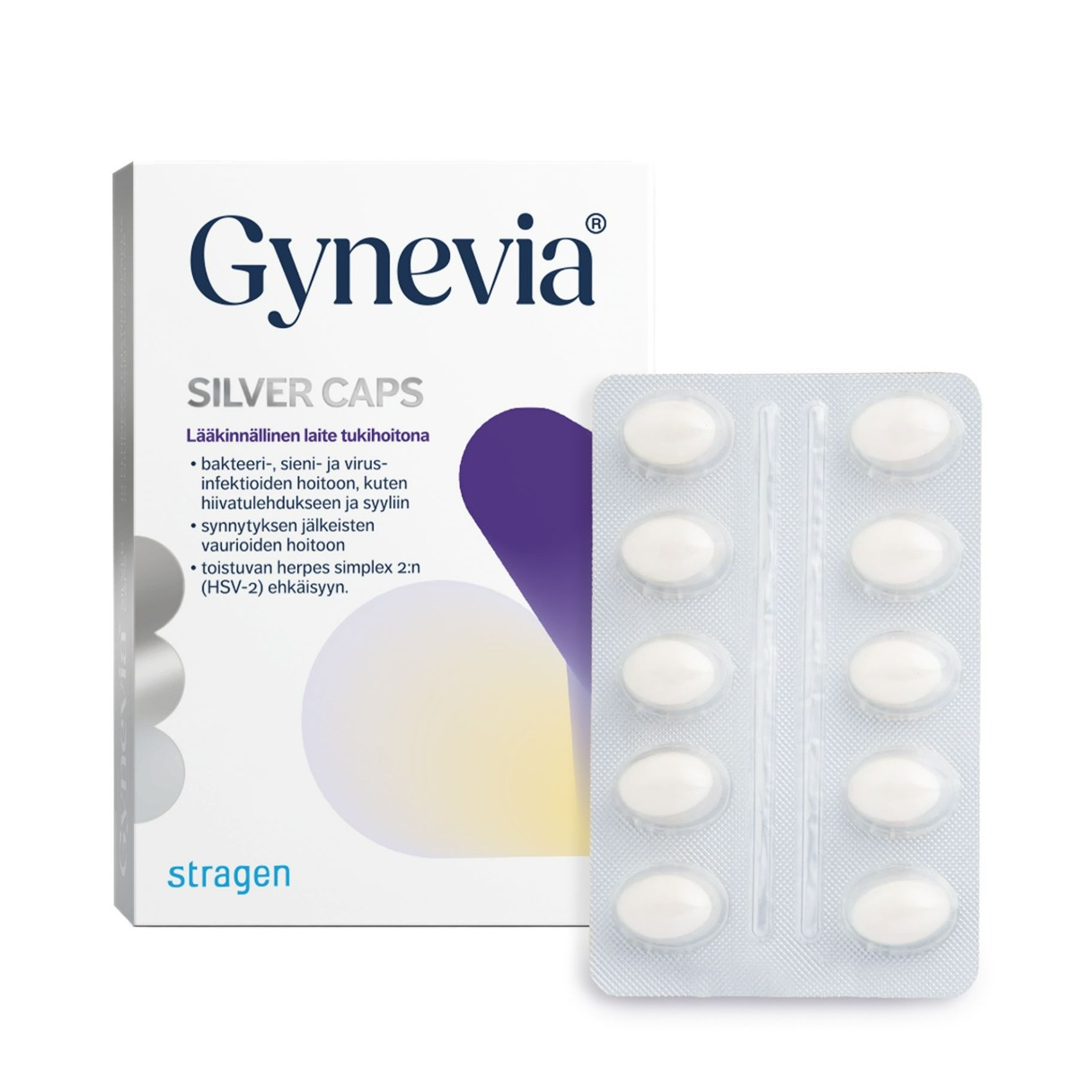 GYNEVIA® SILVER CAPS 10 pehmeää emätinkapselia