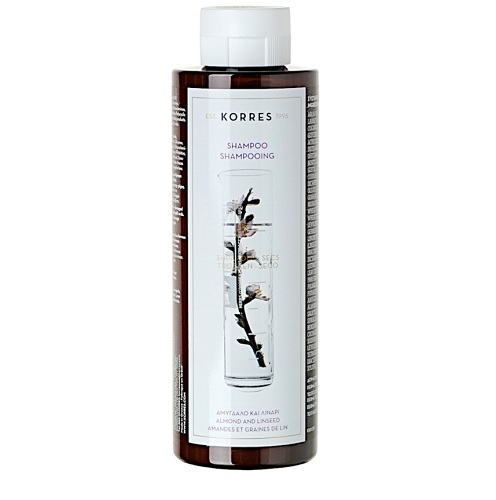 Korres Almond And Linseed Shampoo kuiville/vahingoittuneille hiuksille, 250 ml