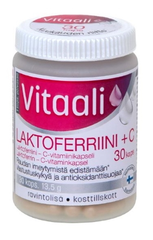 Vitaali Laktoferriini 177 mg + C 30 kaps. / 13,5 g