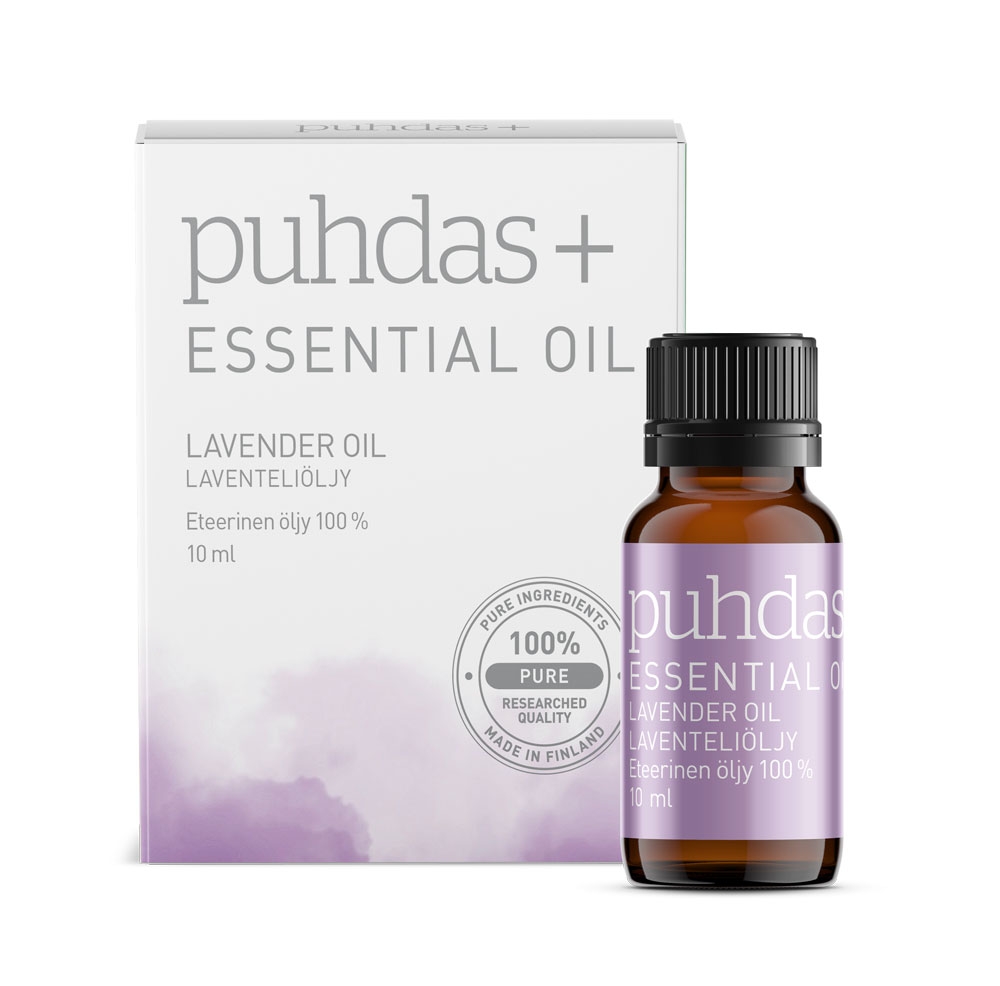 Puhdas+ 100 % Premium essential oil laventeliöljy, 10 ml