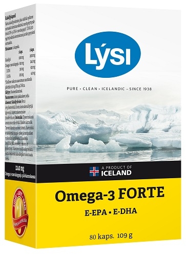 Lysi Omega-3 Forte kalaöljykapseli, 80 kaps.