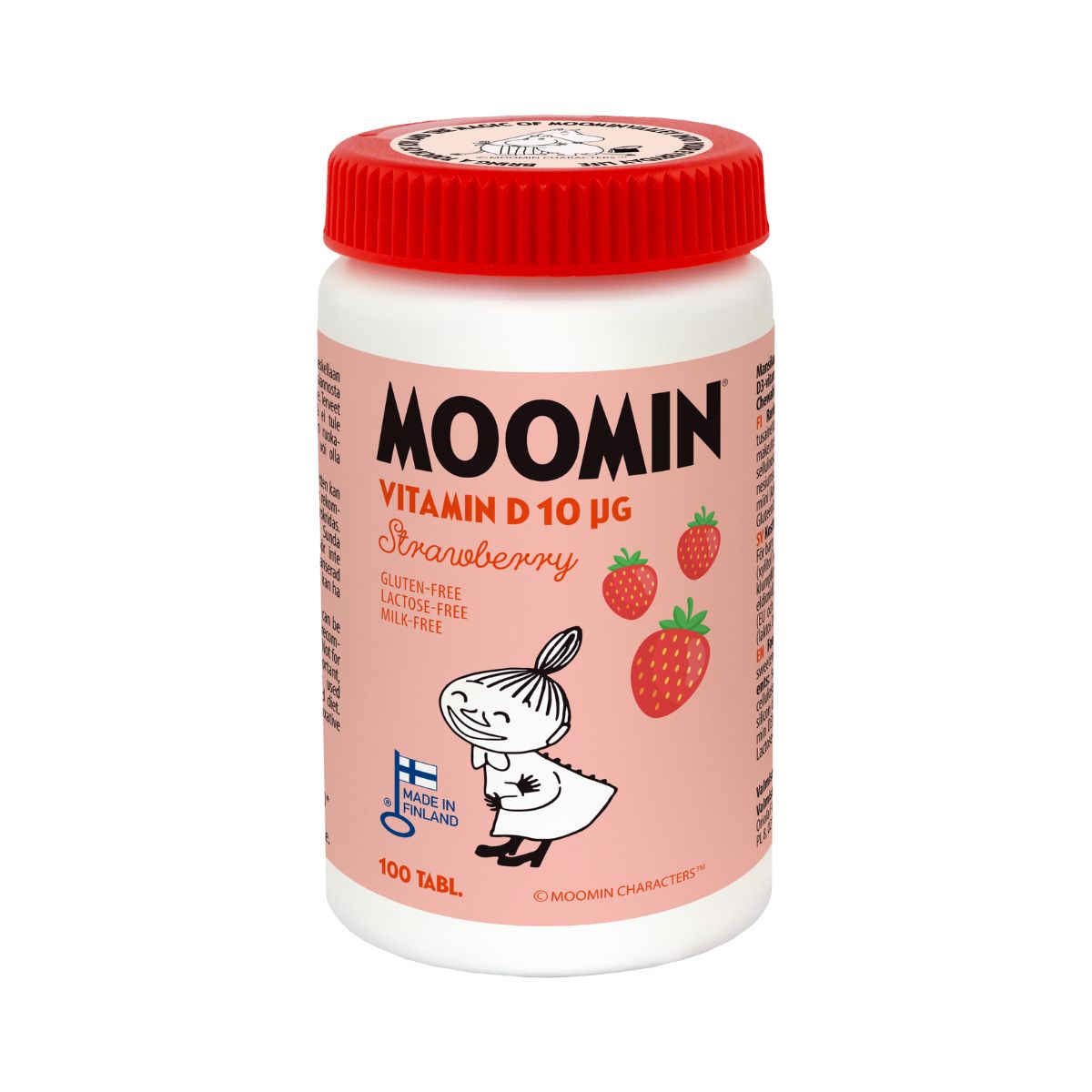 Moomin D-vitamin 10µg Xylitol-Strawberry tabl