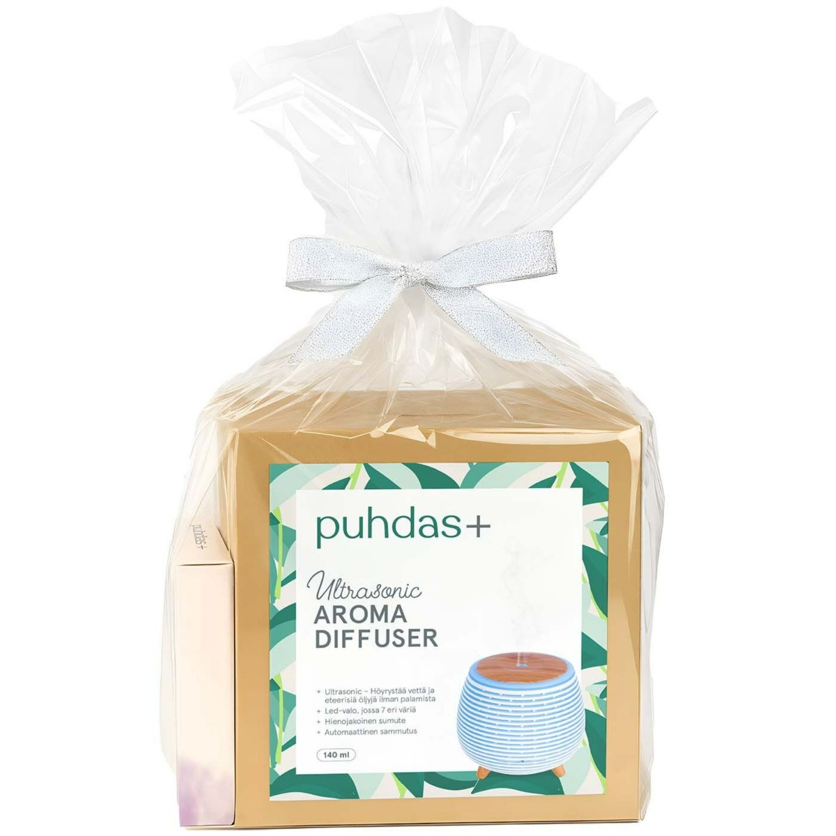 Puhdas+ Aroma Diffuser 140 ml + Laventeli eteerinen öljy 10 ml lahjapakkaus