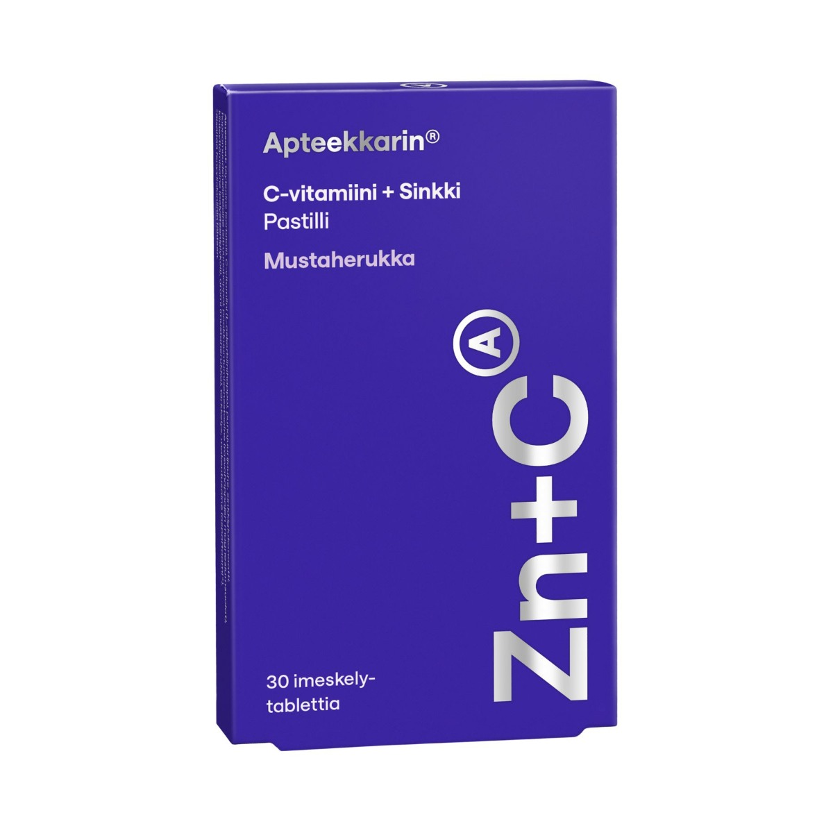 Apteekkarin C+ Sinkki mustaherukka pastilli, 30 kpl