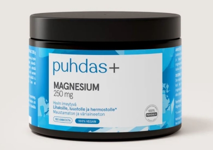 Puhdas+ Magnesium jauhe 250 mg, 200 g